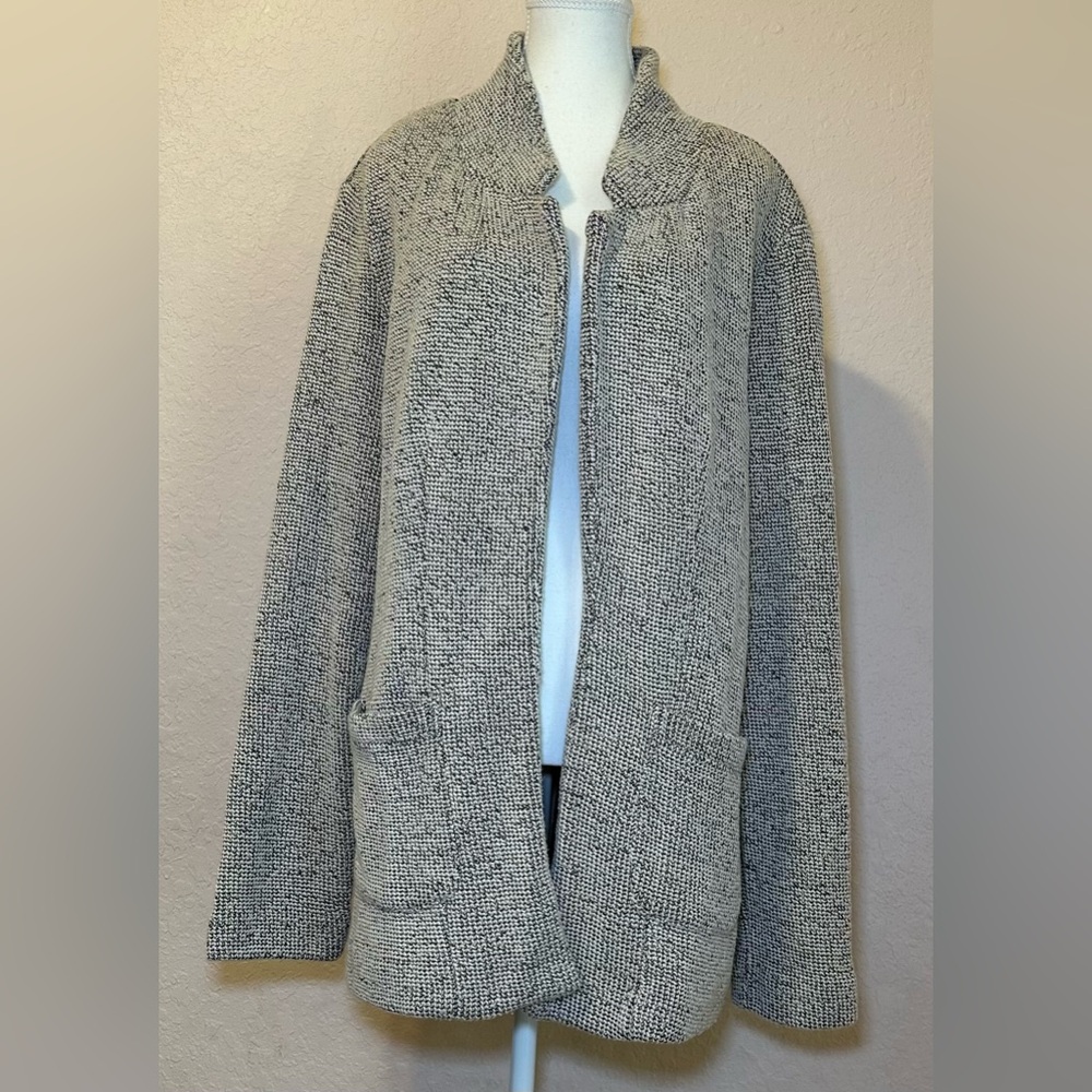 ASTR the Label cardigan sweater‎ jacket blazer tweed black white grey gray XL